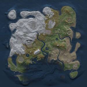 Thumbnail Rust Map: Procedural Map, Size: 3750, Seed: 5022026, 15 Monuments