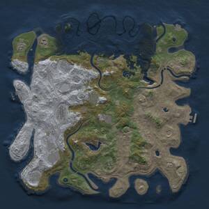 Thumbnail Rust Map: Procedural Map, Size: 4500, Seed: 551038500, 17 Monuments