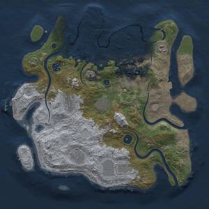 Thumbnail Rust Map: Procedural Map, Size: 3500, Seed: 671337, 14 Monuments