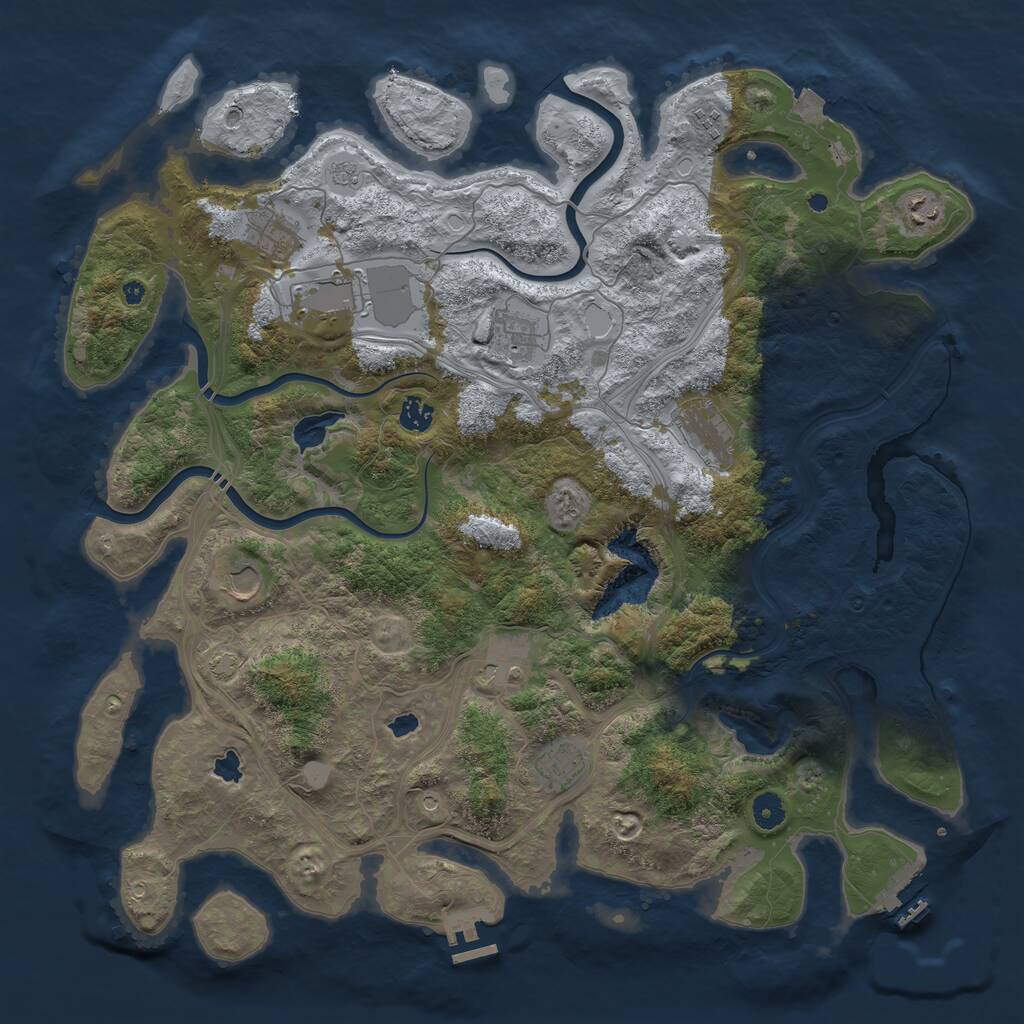 Rust Map: Procedural Map, Size: 4500, Seed: 93348419, 16 Monuments