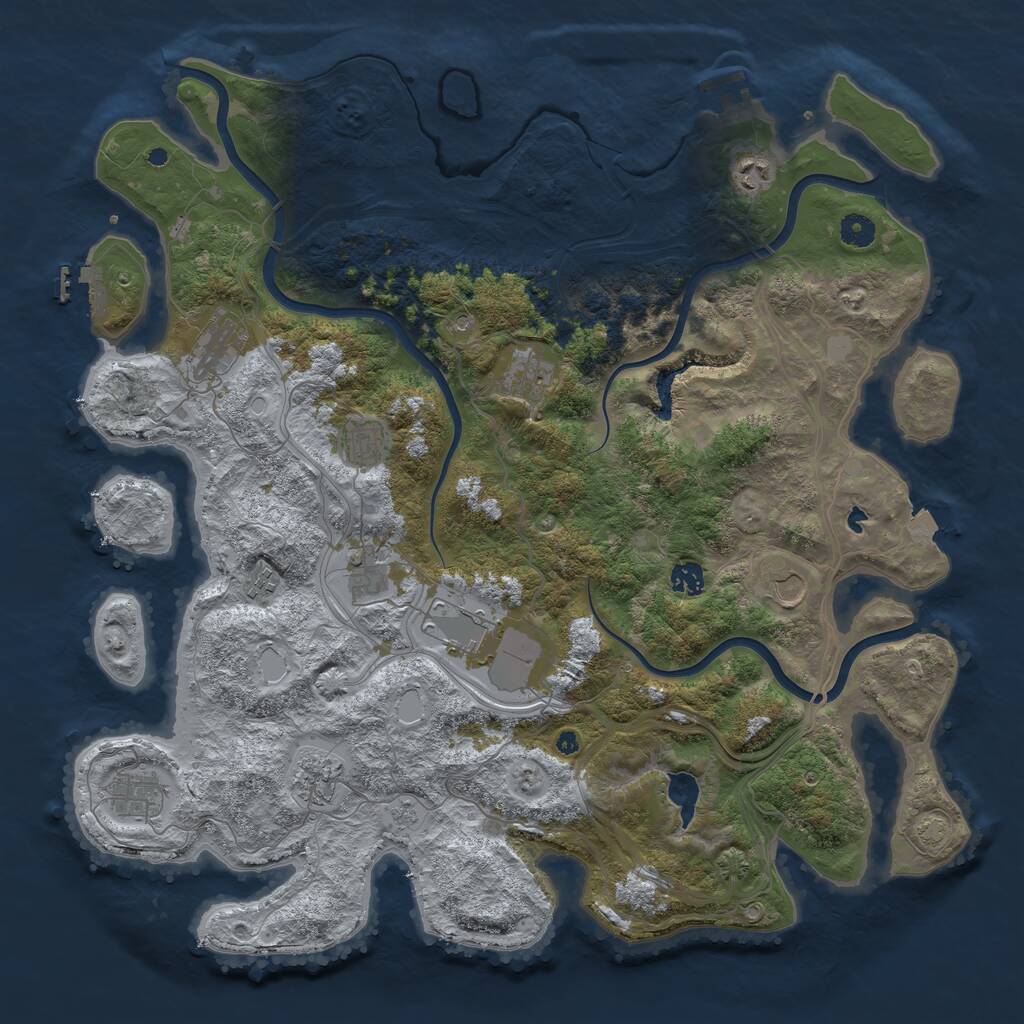 Rust Map: Procedural Map, Size: 4500, Seed: 508528976, 17 Monuments