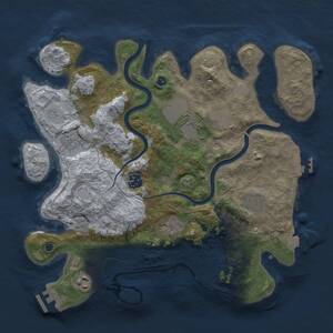 Thumbnail Rust Map: Procedural Map, Size: 3500, Seed: 2067551050, 14 Monuments