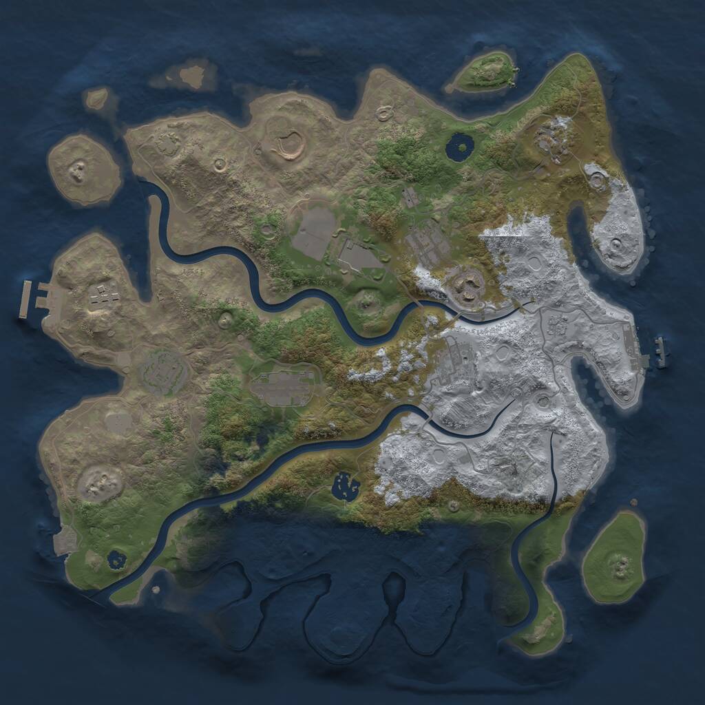 Rust Map: Procedural Map, Size: 3750, Seed: 1475164994, 16 Monuments