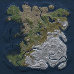 Thumbnail Rust Map: Procedural Map, Size: 4300, Seed: 9876, 16 Monuments