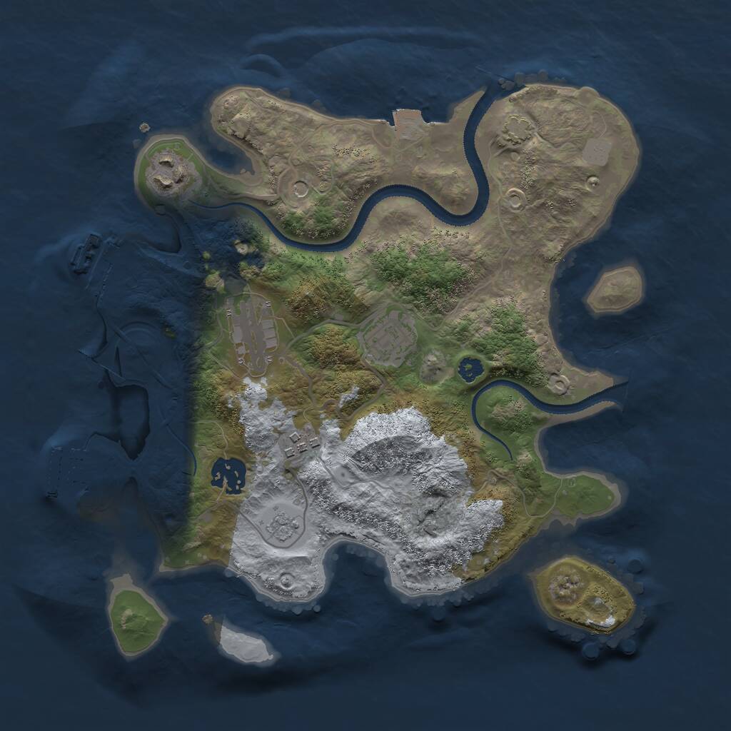 Rust Map: Procedural Map, Size: 3000, Seed: 3472, 11 Monuments