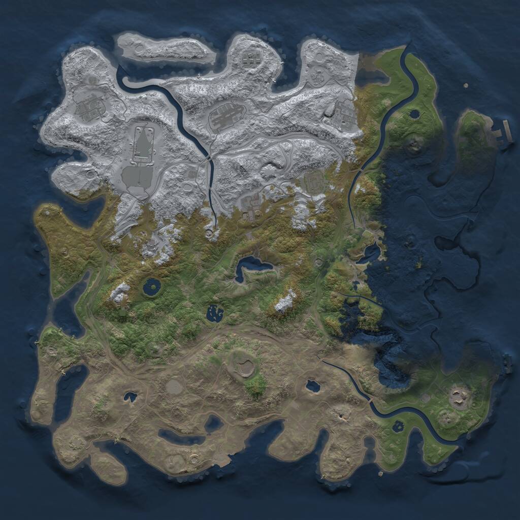 Rust Map: Procedural Map, Size: 4500, Seed: 160934937, 17 Monuments