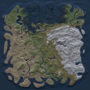 Thumbnail Rust Map: Procedural Map, Size: 6000, Seed: 282873369, 17 Monuments