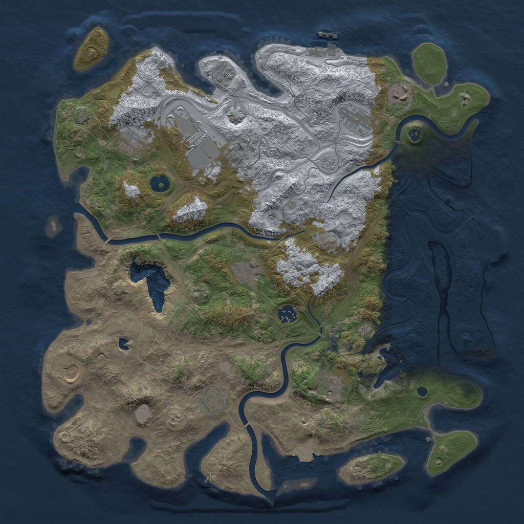 Rust Map: Procedural Map, Size: 4250, Seed: 1231, 16 Monuments