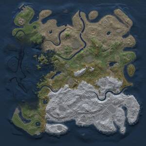 Thumbnail Rust Map: Procedural Map, Size: 4500, Seed: 284291838, 16 Monuments