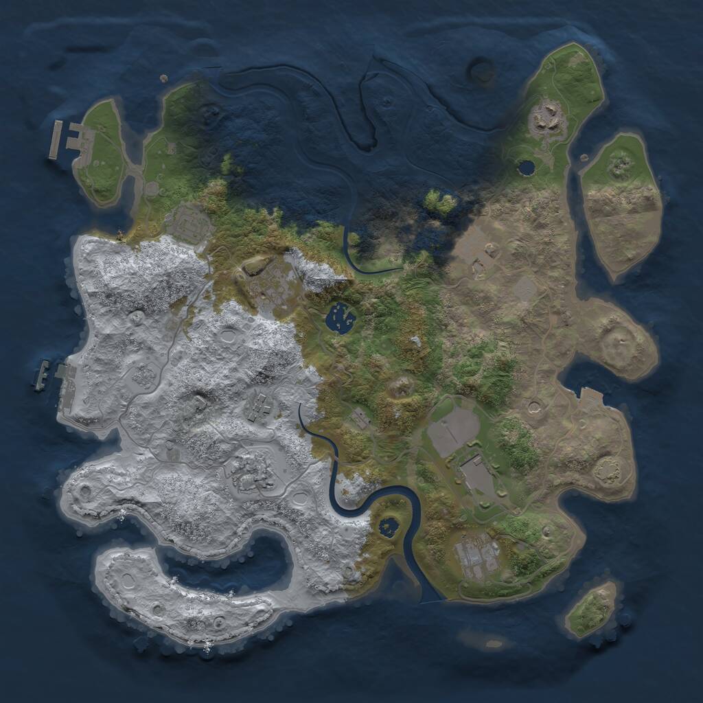 Rust Map: Procedural Map, Size: 3600, Seed: 2001214, 15 Monuments