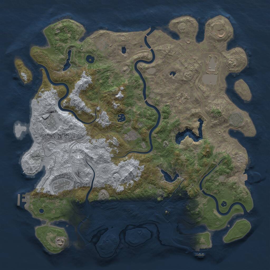 Rust Map: Procedural Map, Size: 4800, Seed: 1553619755, 17 Monuments