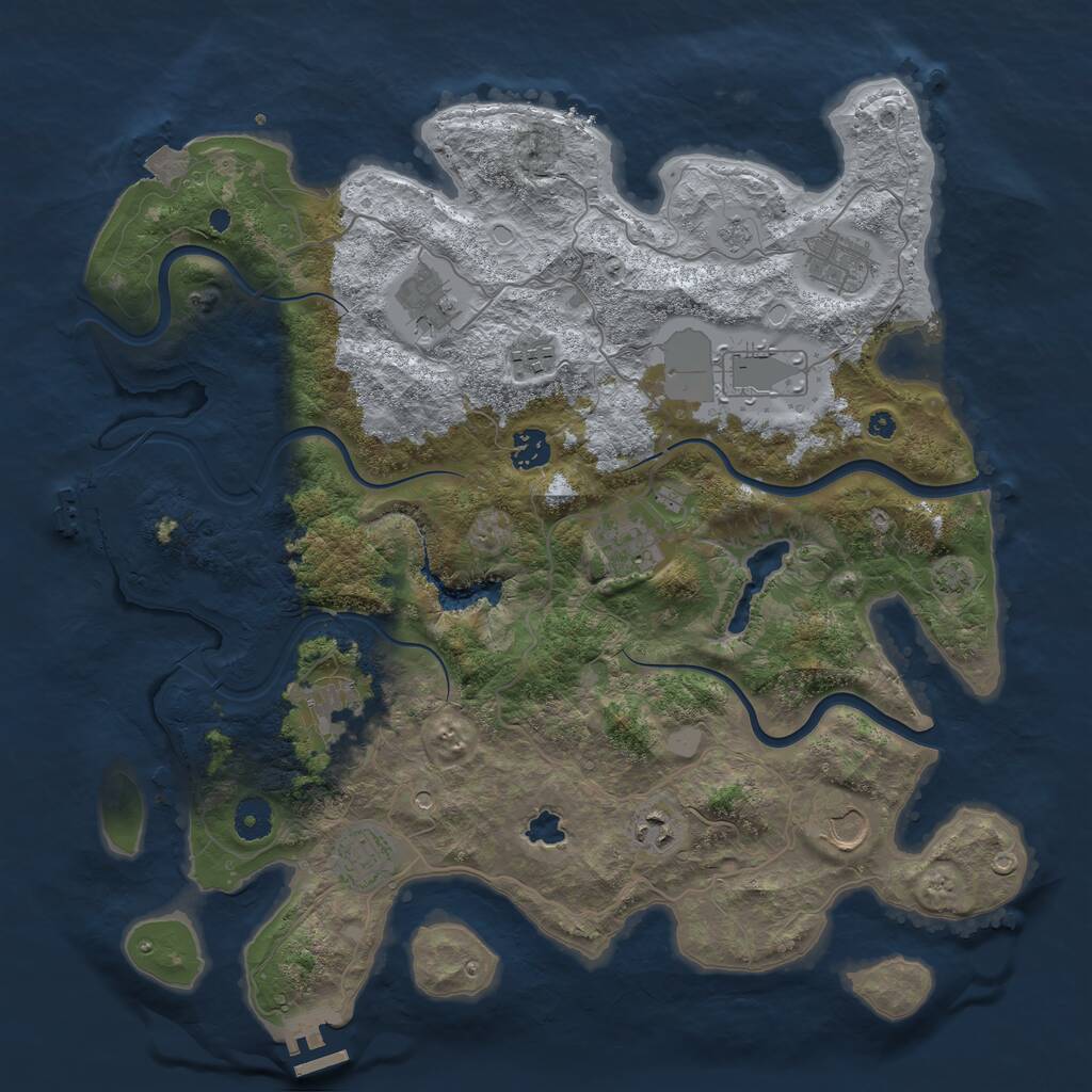 Rust Map: Procedural Map, Size: 4000, Seed: 257863157, 16 Monuments