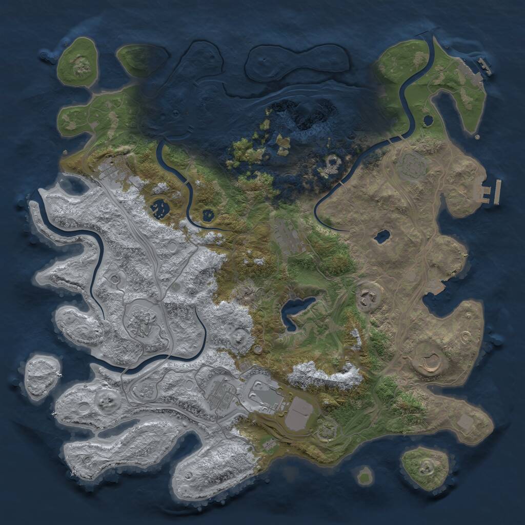 Rust Map: Procedural Map, Size: 4250, Seed: 1698335194, 16 Monuments