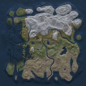 Thumbnail Rust Map: Procedural Map, Size: 4300, Seed: 1754564363, 15 Monuments