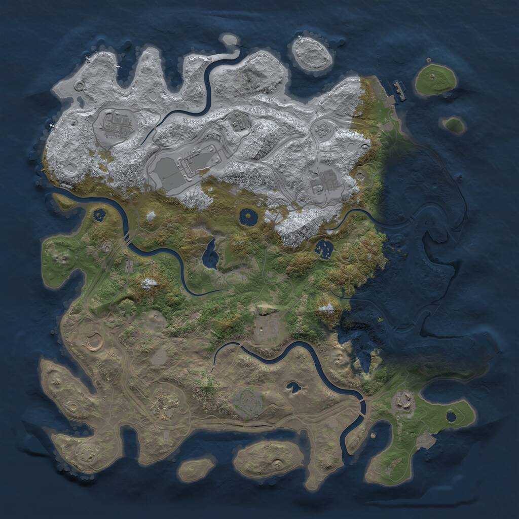 Rust Map: Procedural Map, Size: 4250, Seed: 930675632, 16 Monuments