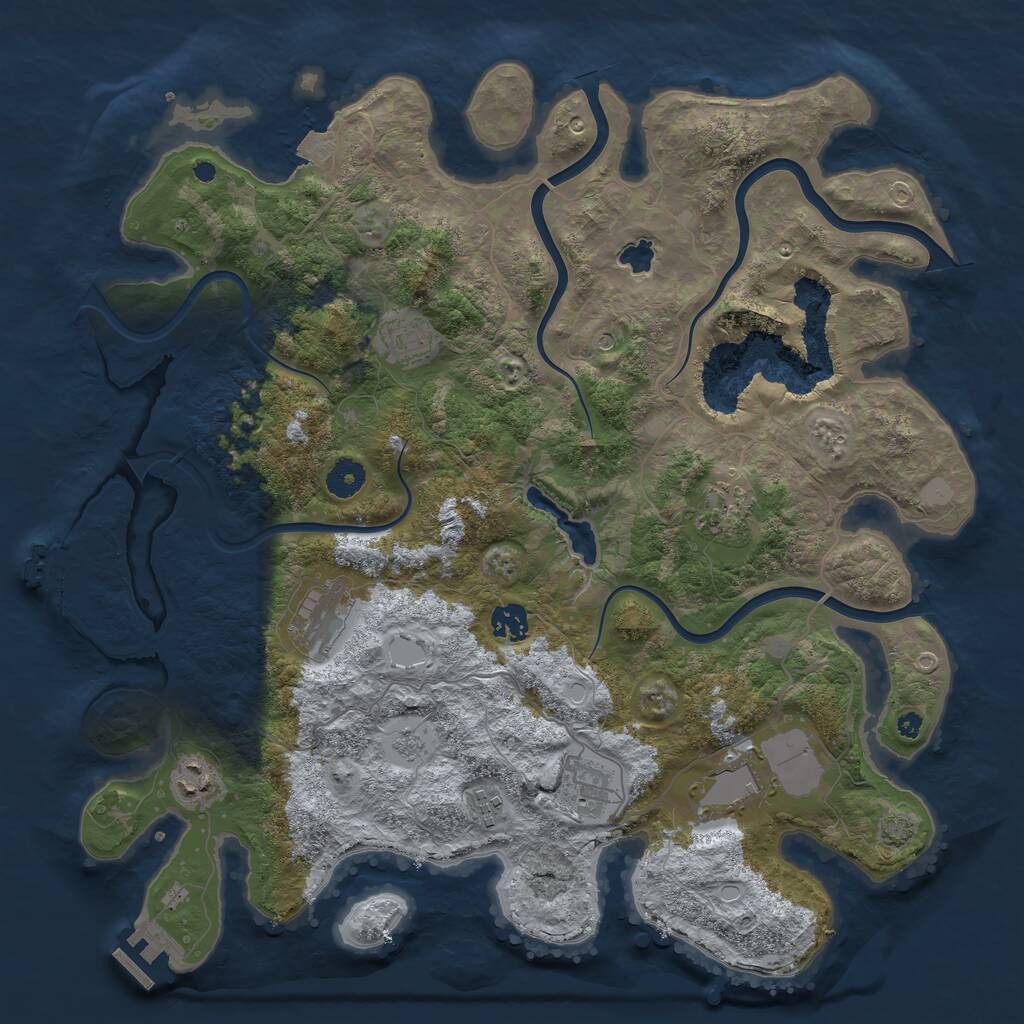 Rust Map: Procedural Map, Size: 4025, Seed: 8675309, 14 Monuments