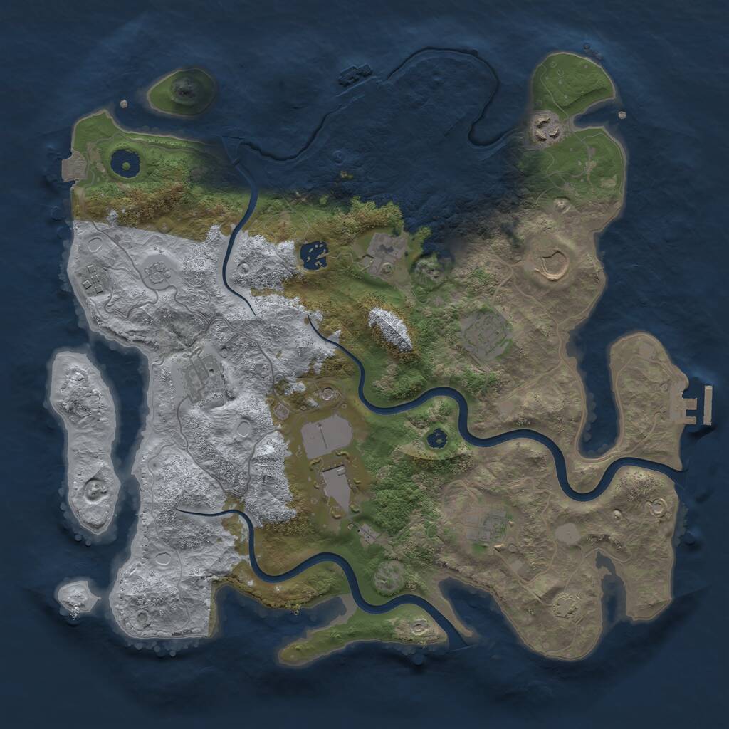 Rust Map: Procedural Map, Size: 3750, Seed: 940545278, 15 Monuments