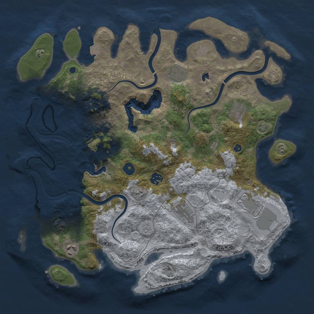 Rust Map: Procedural Map, Size: 4000, Seed: 1775569671, 11 Monuments