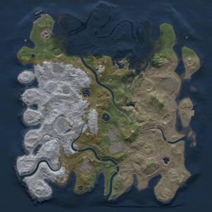 Thumbnail Rust Map: Procedural Map, Size: 4250, Seed: 1179003518, 16 Monuments