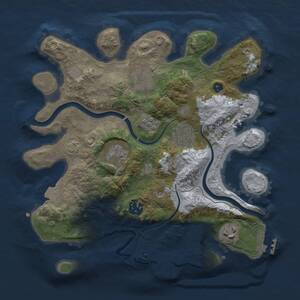 Thumbnail Rust Map: Procedural Map, Size: 3000, Seed: 1981244163, 11 Monuments