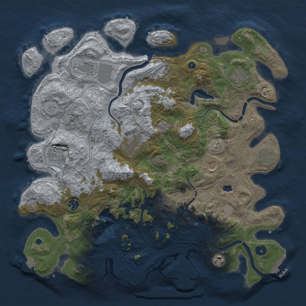 Rust Map: Procedural Map, Size: 4250, Seed: 1615439419, 17 Monuments