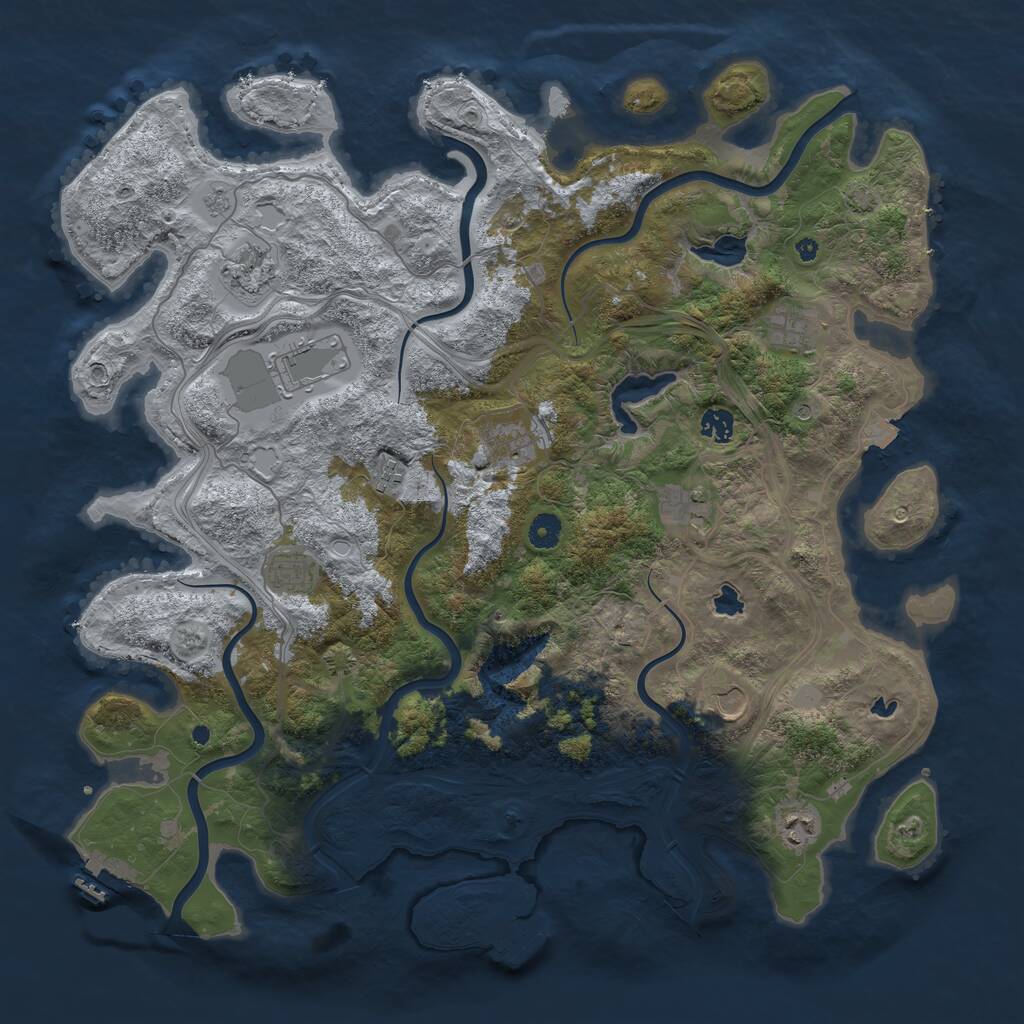 Rust Map: Procedural Map, Size: 4500, Seed: 31688, 16 Monuments