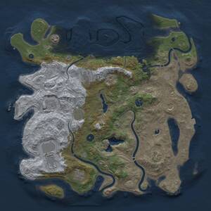 Thumbnail Rust Map: Procedural Map, Size: 4250, Seed: 1698904749, 16 Monuments