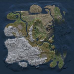 Thumbnail Rust Map: Procedural Map, Size: 3750, Seed: 1623887340, 15 Monuments