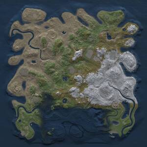 Thumbnail Rust Map: Procedural Map, Size: 4500, Seed: 734849585, 17 Monuments