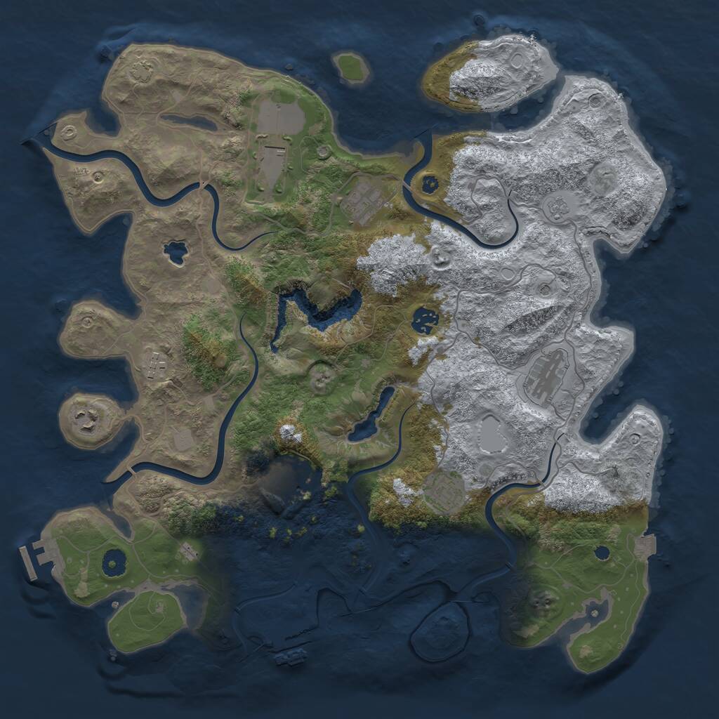 Rust Map: Procedural Map, Size: 4096, Seed: 16792004, 14 Monuments