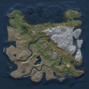 Thumbnail Rust Map: Procedural Map, Size: 4000, Seed: 2116636840, 14 Monuments