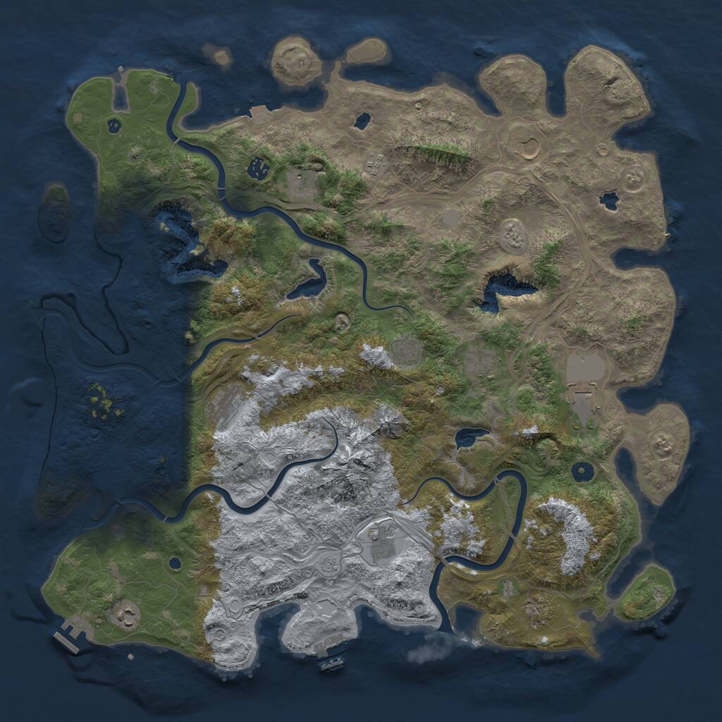 Rust Map: Procedural Map, Size: 5000, Seed: 1546124486, 17 Monuments