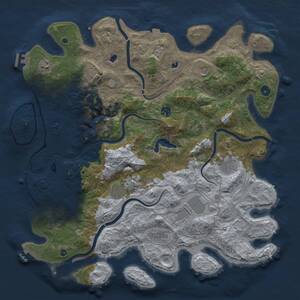 Thumbnail Rust Map: Procedural Map, Size: 4500, Seed: 574199489, 16 Monuments