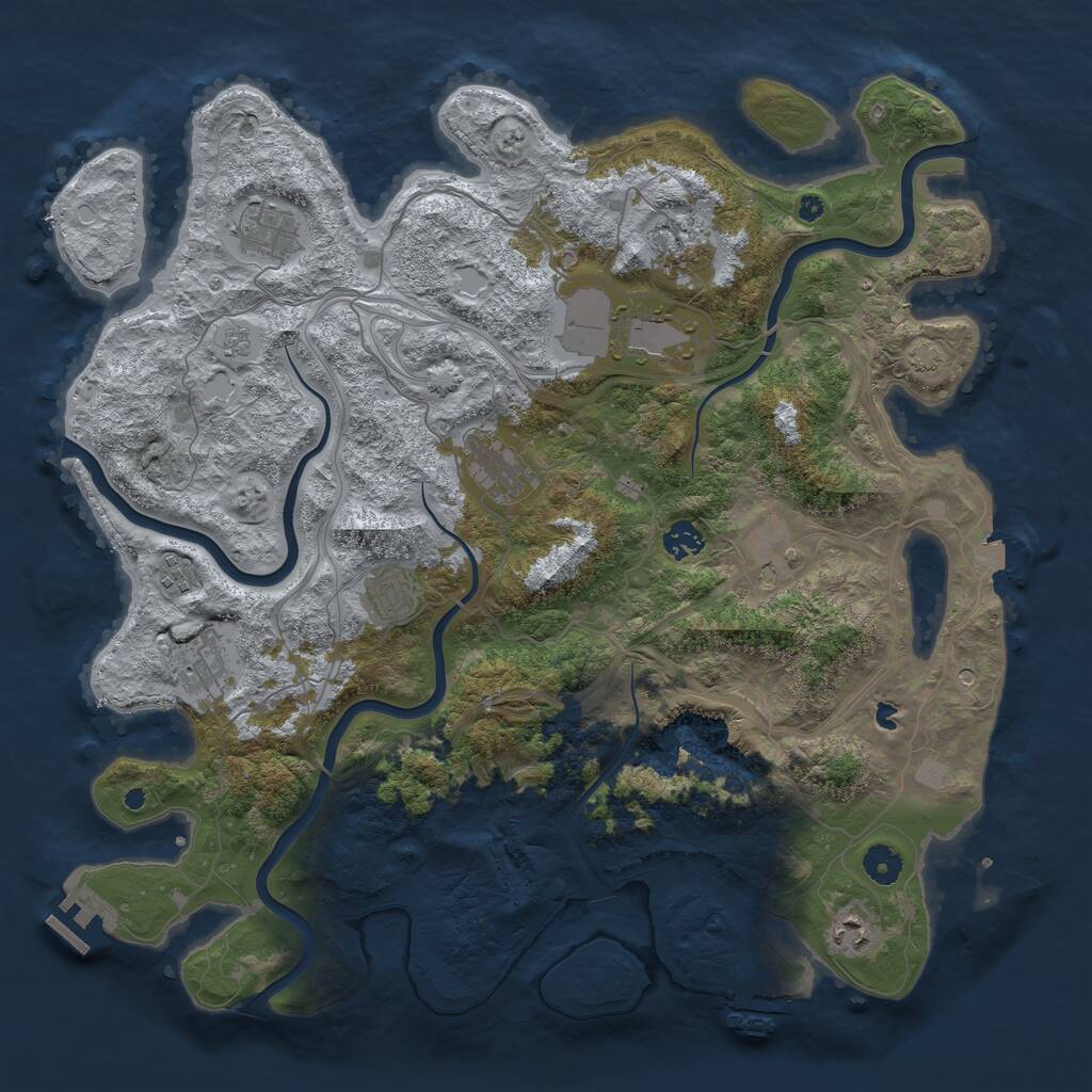 Rust Map: Procedural Map, Size: 4250, Seed: 1227542955, 16 Monuments