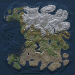 Thumbnail Rust Map: Procedural Map, Size: 4000, Seed: 18435672, 14 Monuments