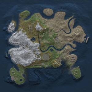 Thumbnail Rust Map: Procedural Map, Size: 3200, Seed: 1972988057, 12 Monuments