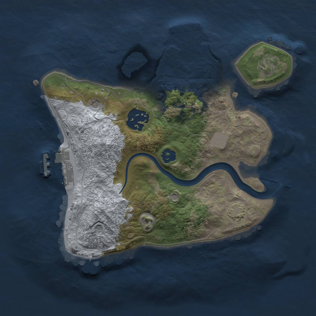 Rust Map: Procedural Map, Size: 2200, Seed: 1403746661, 6 Monuments