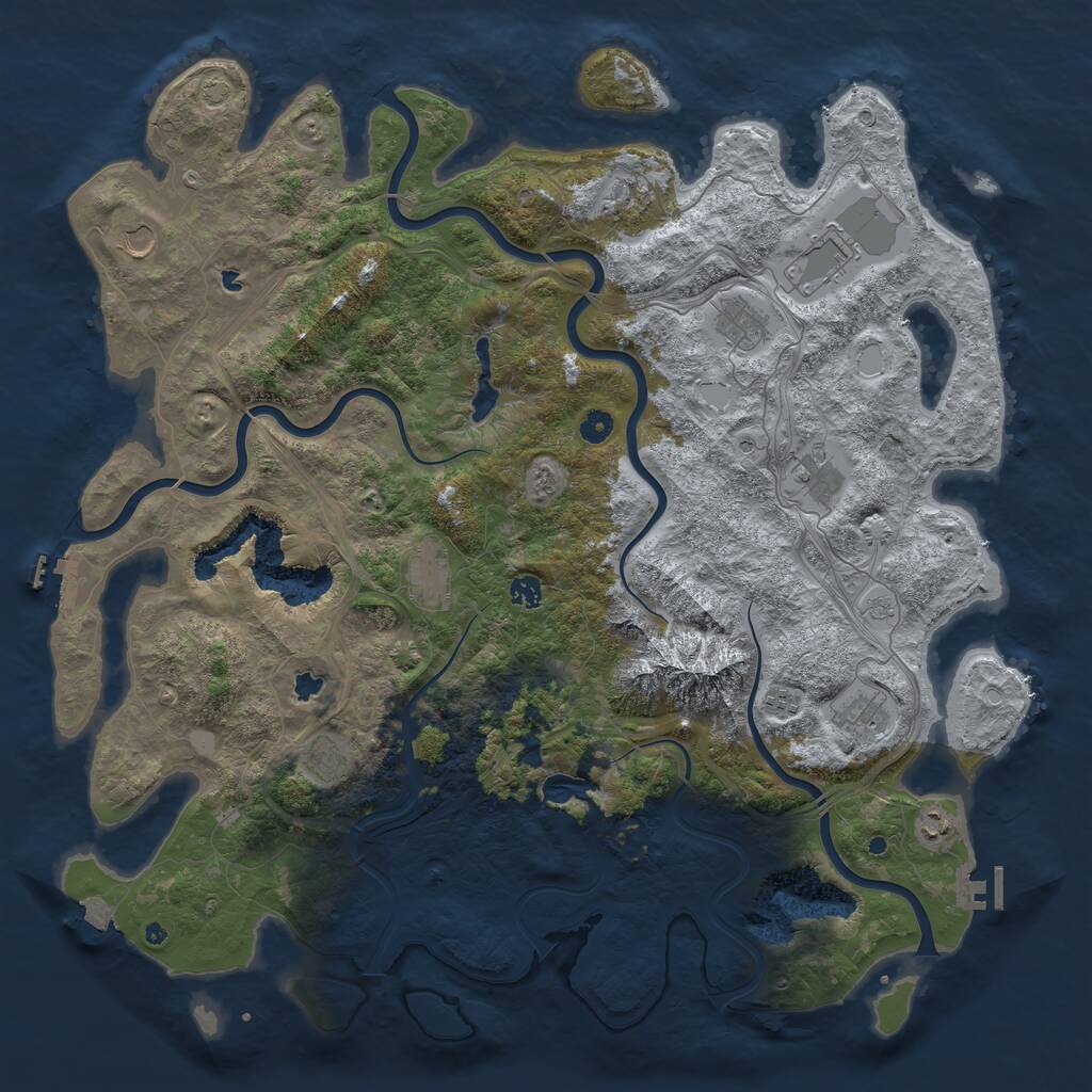 Rust Map: Procedural Map, Size: 5000, Seed: 1046010577, 17 Monuments