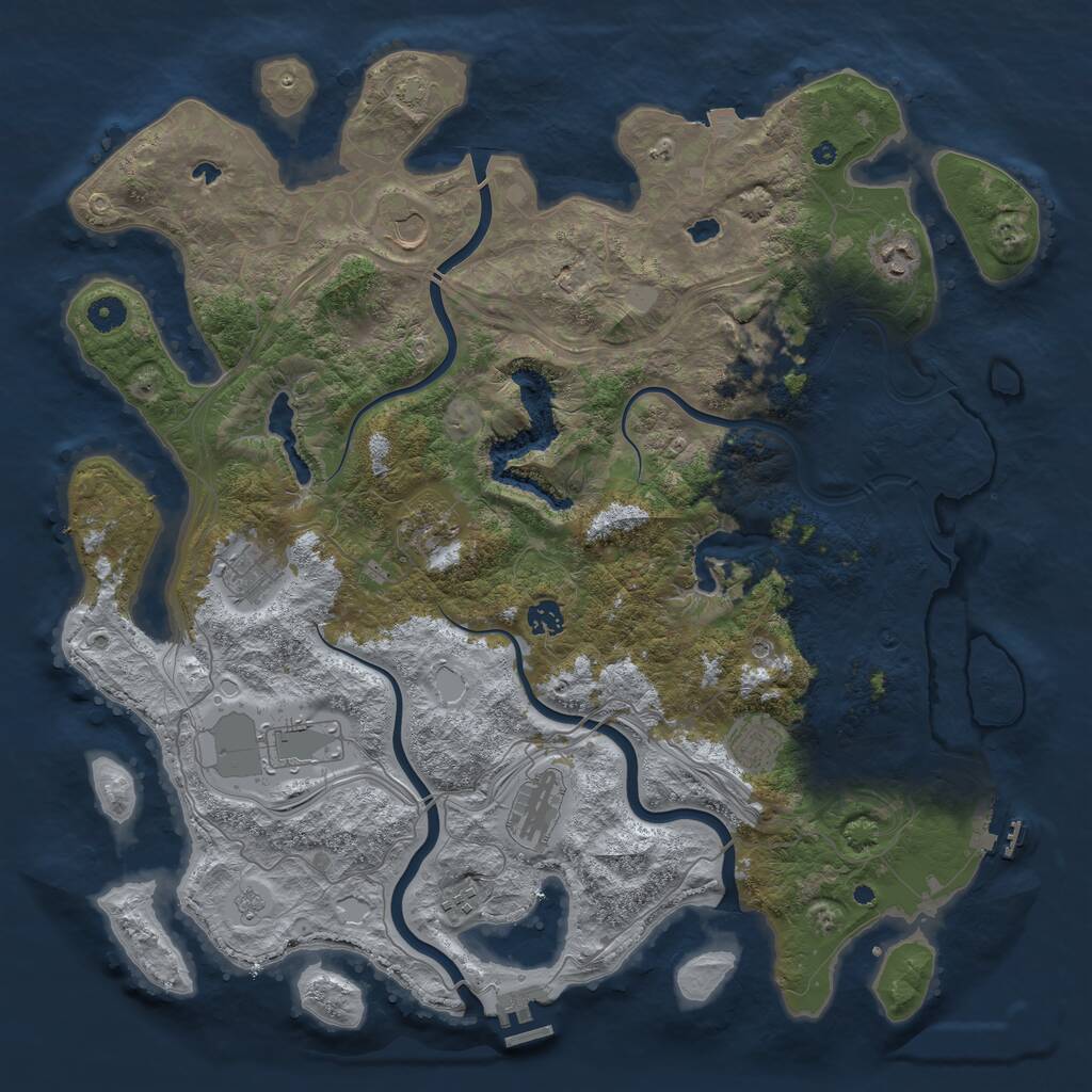 Rust Map: Procedural Map, Size: 4500, Seed: 2003520659, 16 Monuments