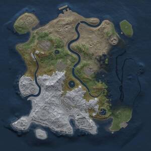 Thumbnail Rust Map: Procedural Map, Size: 3275, Seed: 1965, 13 Monuments