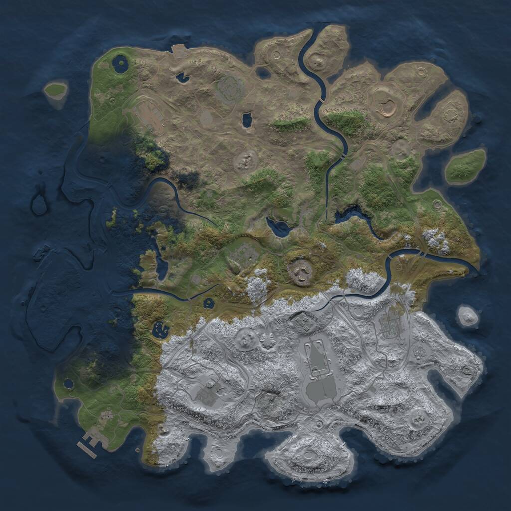 Rust Map: Procedural Map, Size: 4500, Seed: 982625067, 16 Monuments