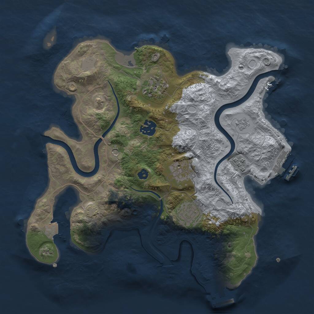 Rust Map: Procedural Map, Size: 3000, Seed: 2010000188, 11 Monuments