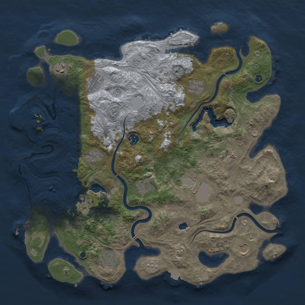 Rust Map: Procedural Map, Size: 4250, Seed: 503125025, 17 Monuments