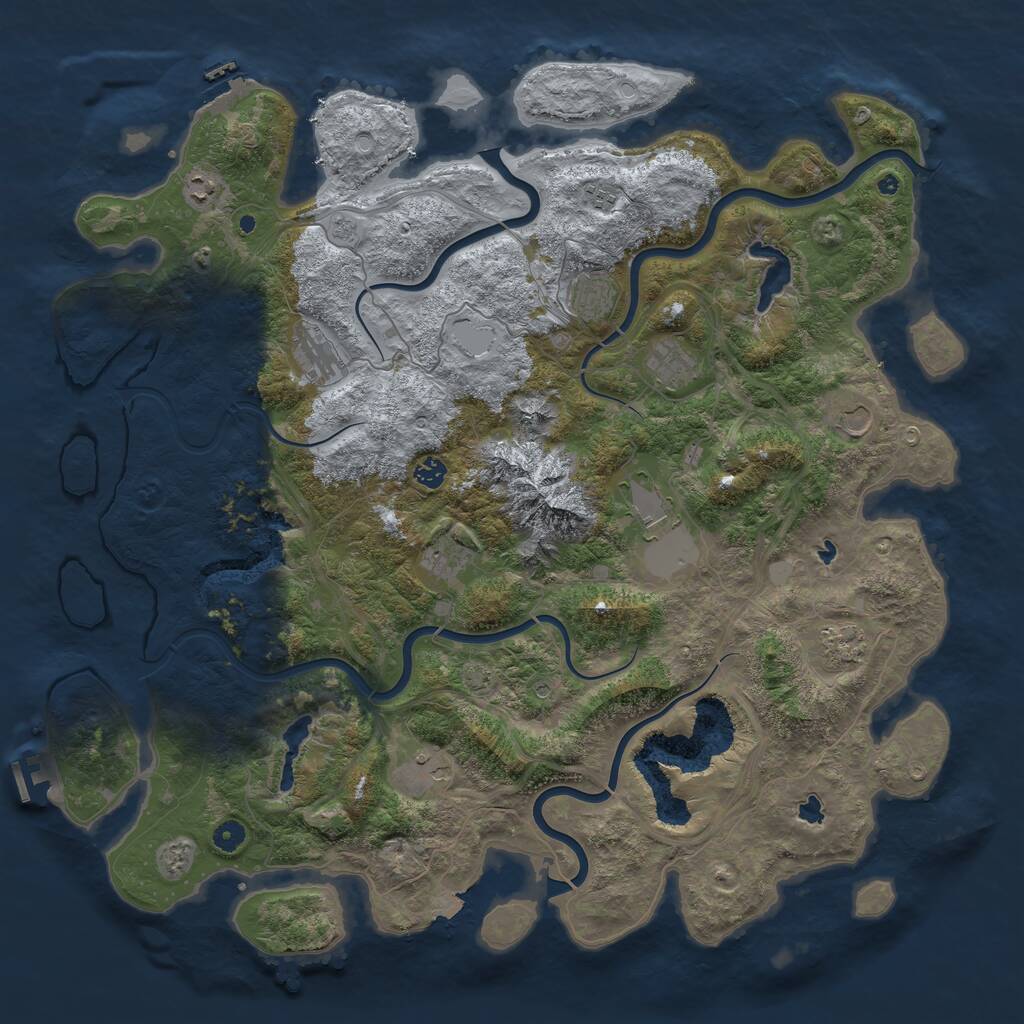 Rust Map: Procedural Map, Size: 5000, Seed: 2062568999, 17 Monuments