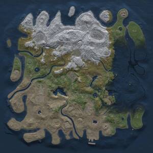 Thumbnail Rust Map: Procedural Map, Size: 4500, Seed: 199921610, 15 Monuments
