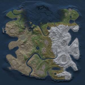 Thumbnail Rust Map: Procedural Map, Size: 3750, Seed: 1913727157, 15 Monuments