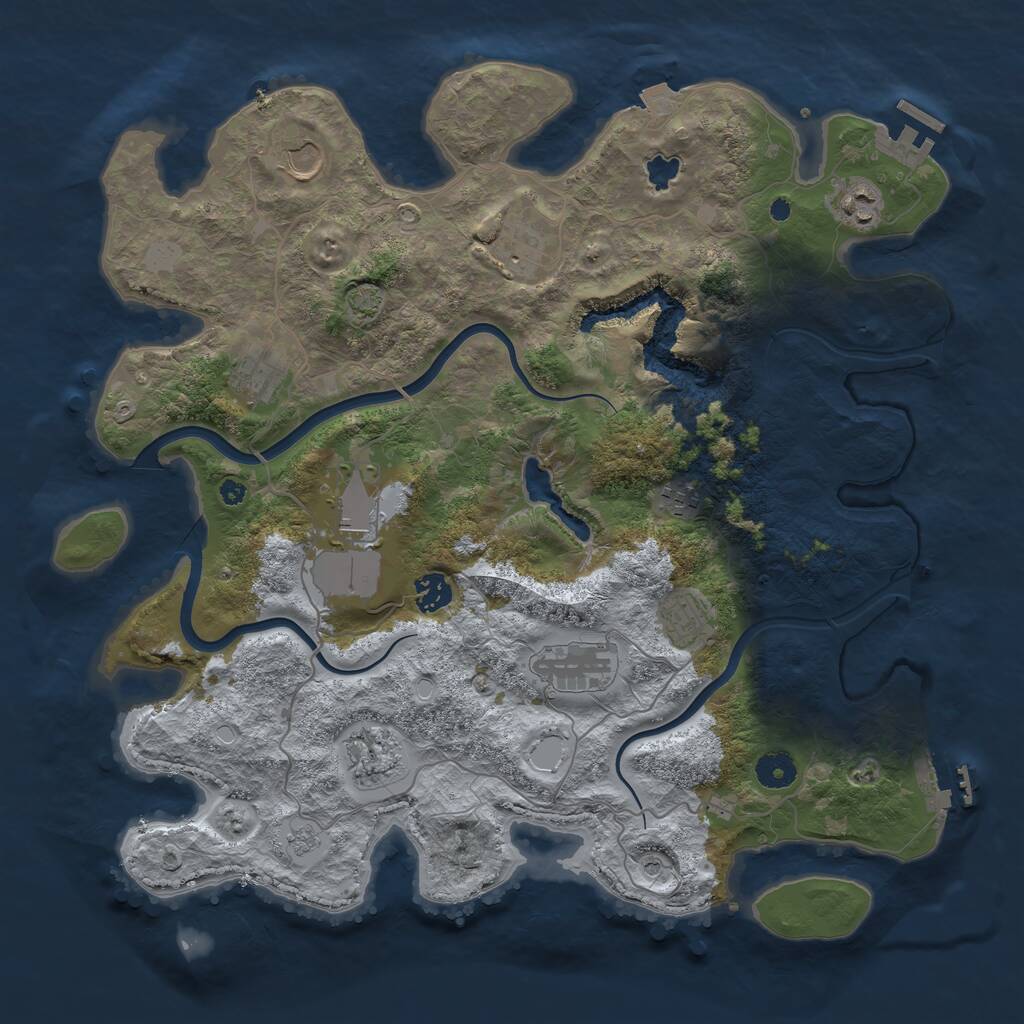 Rust Map: Procedural Map, Size: 4000, Seed: 93274176, 16 Monuments