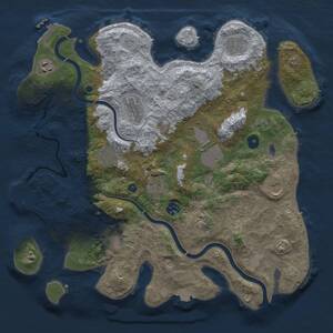 Thumbnail Rust Map: Procedural Map, Size: 3850, Seed: 806384231, 17 Monuments
