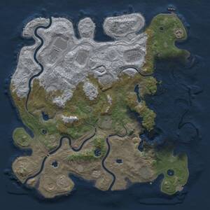 Thumbnail Rust Map: Procedural Map, Size: 4500, Seed: 1203837342, 17 Monuments