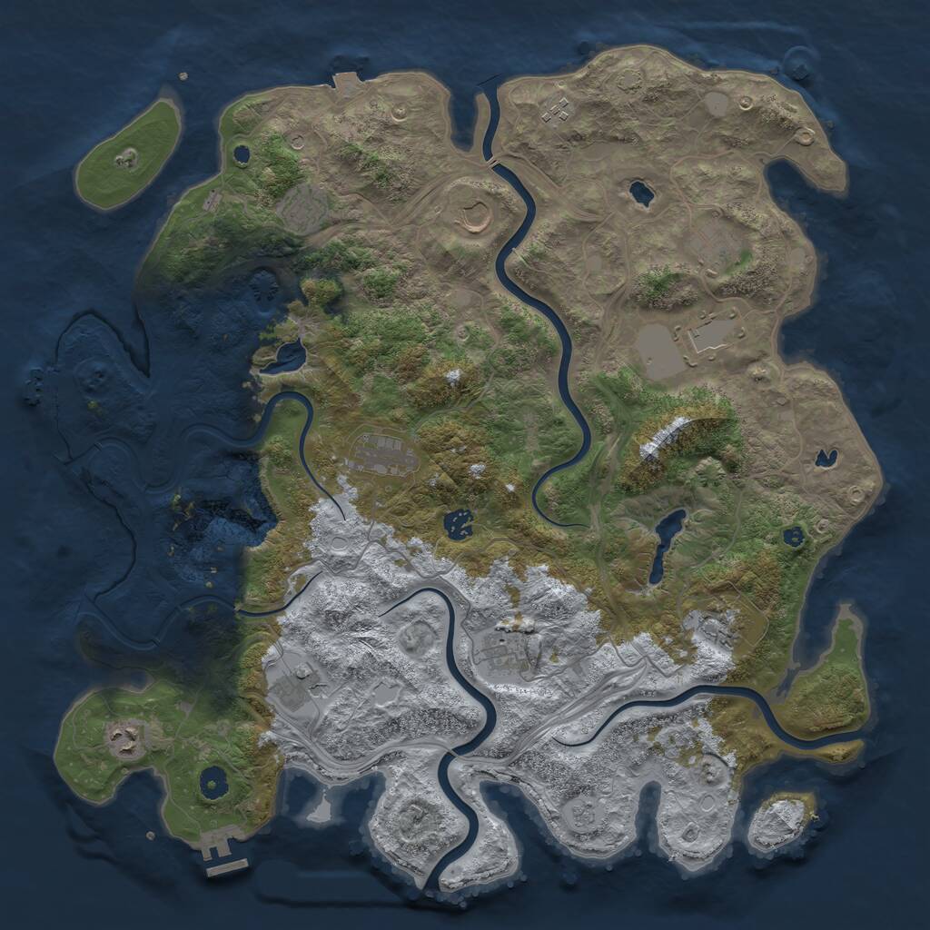 Rust Map: Procedural Map, Size: 4500, Seed: 1964689766, 17 Monuments